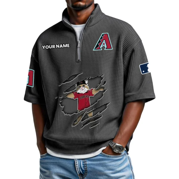 Arizona Diamondbacks Polo Shirt Men Waffle Knit Quarter Zip Limited