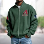 Arizona Diamondbacks Sweatshirt Waffle Knit Men’s Full Zip Long Sleeve