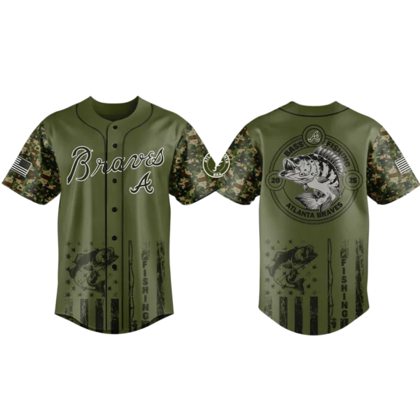 Atlanta Braves Baseball Jersey x Bass Fishing New Limited Premium