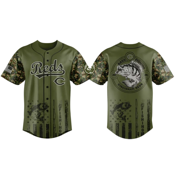Cincinnati Reds Baseball Jersey x Bass Fishing New Limited Premium