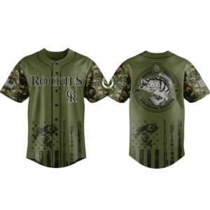 Colorado Rockies Baseball Jersey x Bass Fishing New Limited Premium