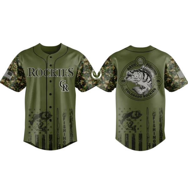 Colorado Rockies Baseball Jersey x Bass Fishing New Limited Premium