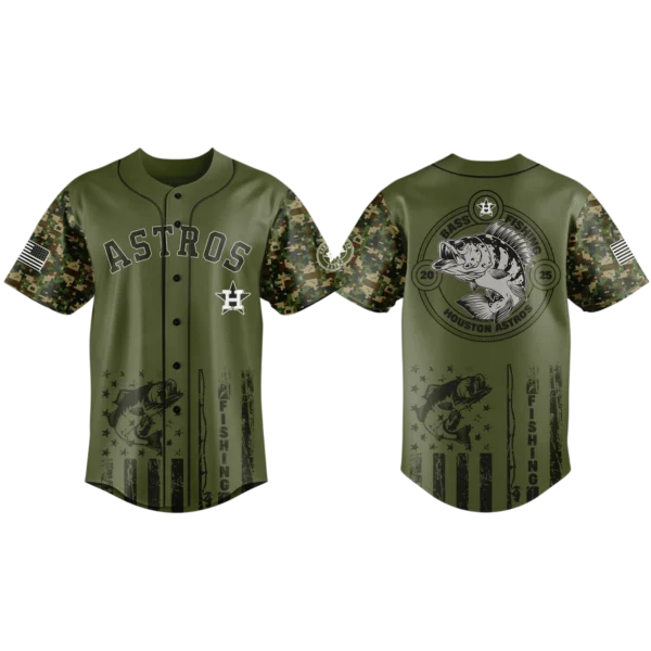 Houston Astros Baseball Jersey x Bass Fishing New Limited Premium
