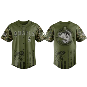 Los Angeles Angels Baseball Jersey x Bass Fishing New Limited Premium