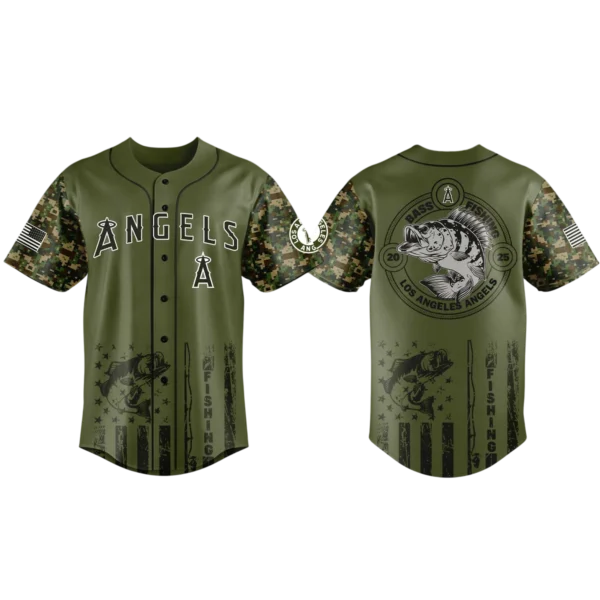 Los Angeles Angels Baseball Jersey x Bass Fishing New Limited Premium