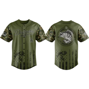 Los Angeles Dodgers Baseball Jersey x Bass Fishing New Limited Premium