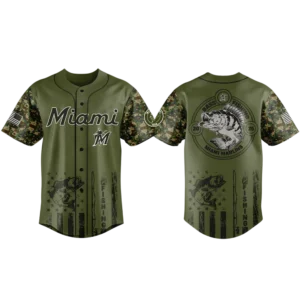 Miami Marlins Baseball Jersey x Bass Fishing New Limited Premium