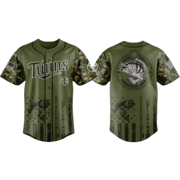 Minnesota Twins Baseball Jersey x Bass Fishing New Limited Premium