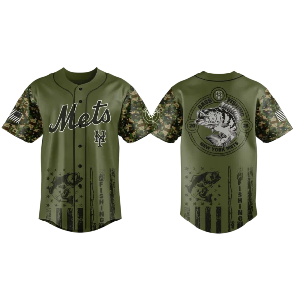 New York Mets Baseball Jersey x Bass Fishing New Limited Premium
