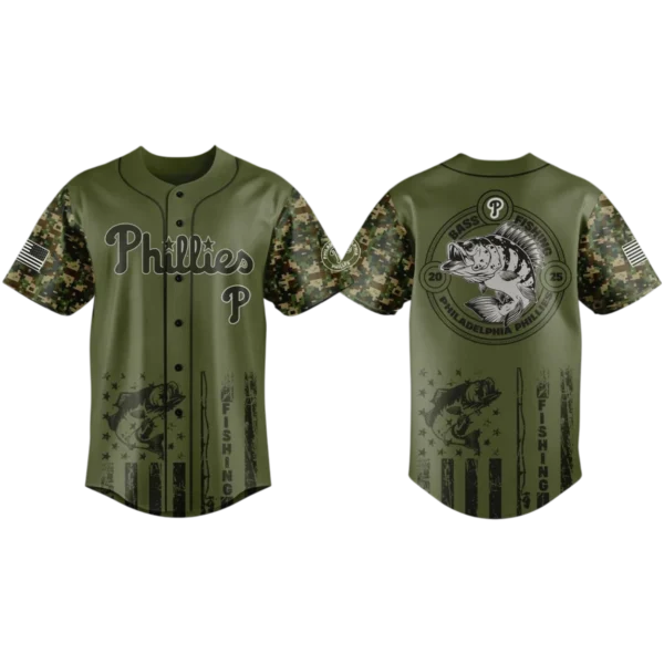 Philadelphia Phillies Baseball Jersey x Bass Fishing New Limited Premium