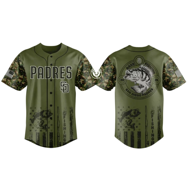 San Diego Padres Baseball Jersey x Bass Fishing New Limited Premium