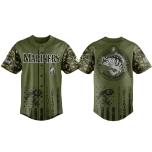 Seattle Mariners Baseball Jersey x Bass Fishing New Limited Premium
