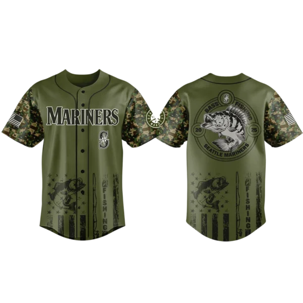 Seattle Mariners Baseball Jersey x Bass Fishing New Limited Premium