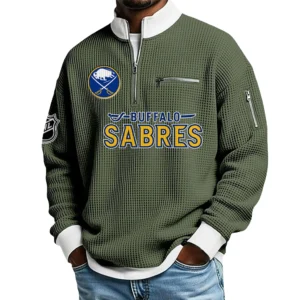 Buffalo Sabres Sweatshirt Waffle Knit Quarter-Zip Stand Collar 2026 Limited Personalize Name