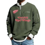 Detroit Red Wings Sweatshirt Waffle Knit Quarter-Zip Stand Collar 2026 Limited Personalize Name