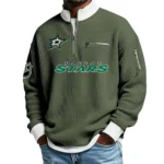 Dallas Stars Sweatshirt Waffle Knit Quarter-Zip Stand Collar 2026 Limited Personalize Name