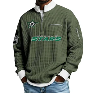 Dallas Stars Sweatshirt Waffle Knit Quarter-Zip Stand Collar 2026 Limited Personalize Name