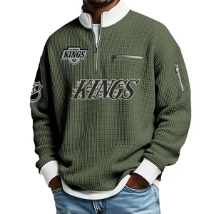 Los Angeles Kings Sweatshirt Waffle Knit Quarter-Zip Stand Collar 2026 Limited Personalize Name