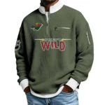 Minnesota Wild Sweatshirt Waffle Knit Quarter-Zip Stand Collar 2026 Limited Personalize Name