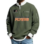 Philadelphia Flyers Sweatshirt Waffle Knit Quarter-Zip Stand Collar 2026 Limited Personalize Name