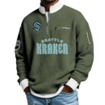 SeaKraken Sweatshirt Waffle Knit Quarter-Zip Stand Collar 2026 Limited Personalize Name