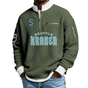 SeaKraken Sweatshirt Waffle Knit Quarter-Zip Stand Collar 2026 Limited Personalize Name