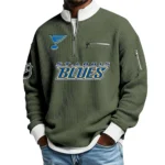 St. Louis Blues Sweatshirt Waffle Knit Quarter-Zip Stand Collar 2026 Limited Personalize Name
