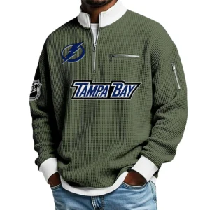 Tampa Bay Lightning Sweatshirt Waffle Knit Quarter-Zip Stand Collar 2026 Limited Personalize Name