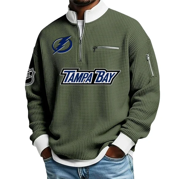 Tampa Bay Lightning Sweatshirt Waffle Knit Quarter-Zip Stand Collar 2026 Limited Personalize Name