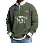 Toronto Maple Leafs Sweatshirt Waffle Knit Quarter-Zip Stand Collar 2026 Limited Personalize Name