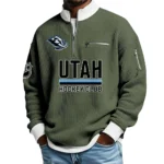 Utah Hockey Club Sweatshirt Waffle Knit Quarter-Zip Stand Collar 2026 Limited Personalize Name