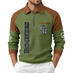 Colorado Rockies Men Waffle Knit Contrast Color Quarter-Zip Pullover