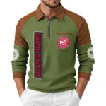 Atlanta Hawks Men’s Half Zip Pullover Waffle Knit Contrast Color