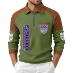Sacramento Kings Men’s Half Zip Pullover Waffle Knit Contrast Color