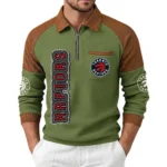 Toronto Raptors Men’s Half Zip Pullover Waffle Knit Contrast Color