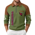 Arizona Cardinals Men's Waffle Knit Contrast Color Half Zip Pullover