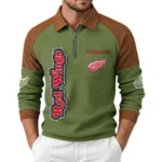 Detroit Red Wings Men's Waffle Knit Contrast Color Half Zip Pullover