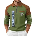 Nashville Predators Men's Waffle Knit Contrast Color Half Zip Pullover