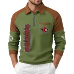 Ottawa Senators Men's Waffle Knit Contrast Color Half Zip Pullover