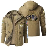 Los Angeles Rams Windproof Fleece Jacket Hooded Custom Name