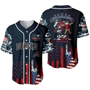 Arizona Diamondbacks x 250th Anniversay Baseball Jersey Limited Edition Premium Short Sleeve Personalize Name