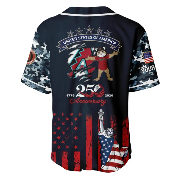 Arizona Diamondbacks x 250th Anniversay Baseball Jersey Limited Edition Premium Short Sleeve Personalize Name