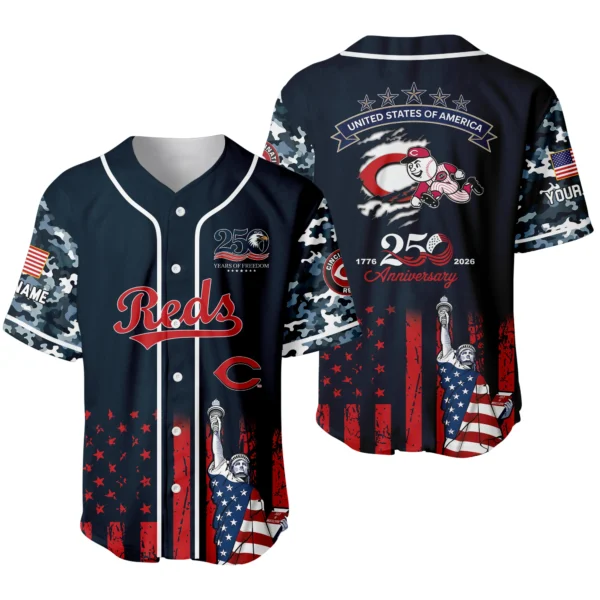 Cincinnati Reds x 250th Anniversay Baseball Jersey Limited Edition Premium Short Sleeve Personalize Name