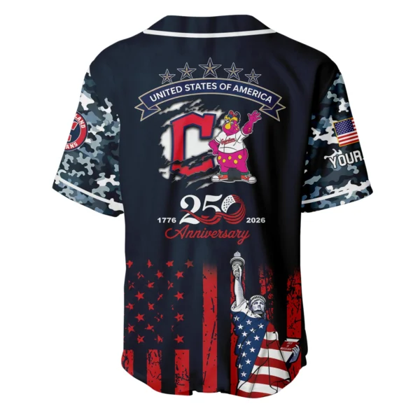 Cleveland Guardians x 250th Anniversay Baseball Jersey Limited Edition Premium Short Sleeve Personalize Name