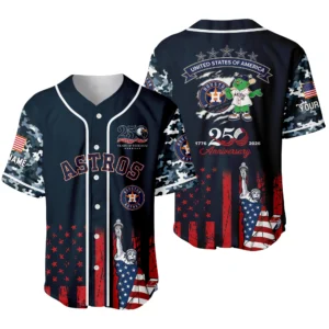 Houston Astros x 250th Anniversay Baseball Jersey Limited Edition Premium Short Sleeve Personalize Name