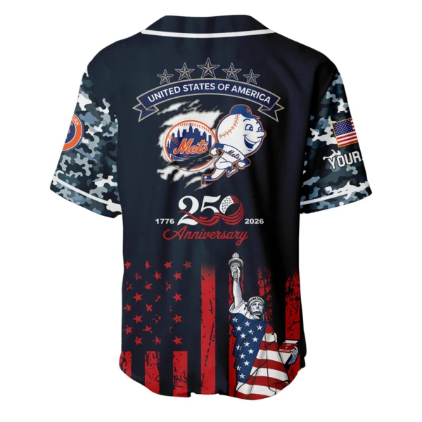 New York Mets x 250th Anniversay Baseball Jersey Limited Edition Premium Short Sleeve Personalize Name