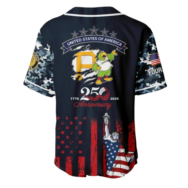 Pittsburgh Pirates x 250th Anniversay Baseball Jersey Limited Edition Premium Short Sleeve Personalize Name