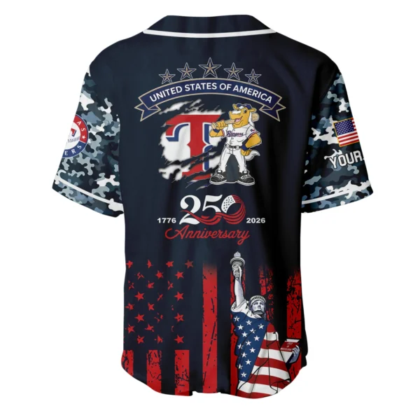 Texas Rangers x 250th Anniversay Baseball Jersey Limited Edition Premium Short Sleeve Personalize Name