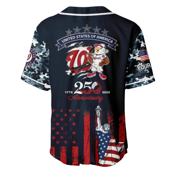 Washington Nationals x 250th Anniversay Baseball Jersey Limited Edition Premium Short Sleeve Personalize Name