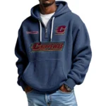 Central Michigan Chippewas Men's Quarter Zip Hoodie Waffle Knit Hooded Sweatshirt Personalize Name